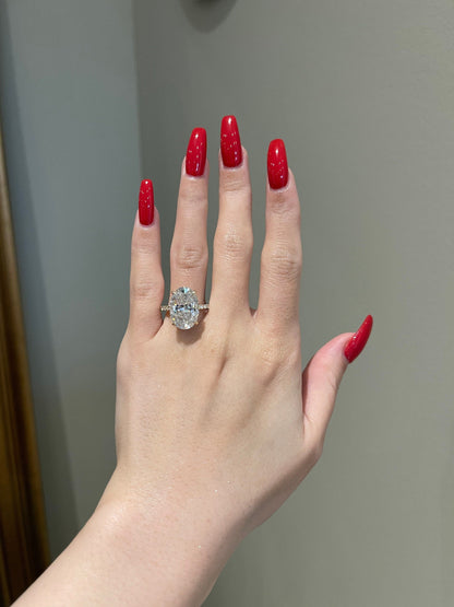 Sandra- 10.0 CT Oval Pave Moissanite Ring