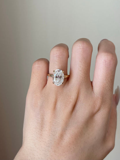 Douglas- 5.0 CT Oval Hidden Halo Moissanite Ring