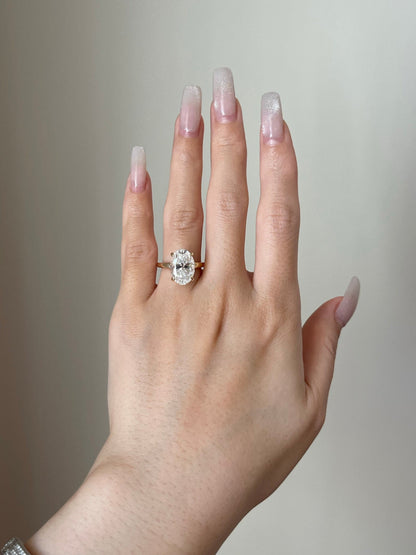 Douglas- 5.0 CT Oval Hidden Halo Moissanite Ring