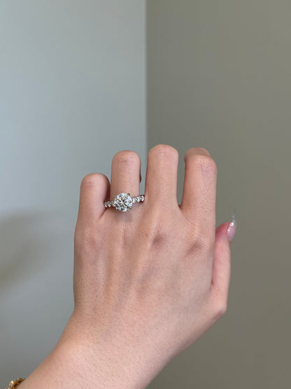 Tyler- 3.0 CT Round Hidden Halo Pave Moissanite Ring