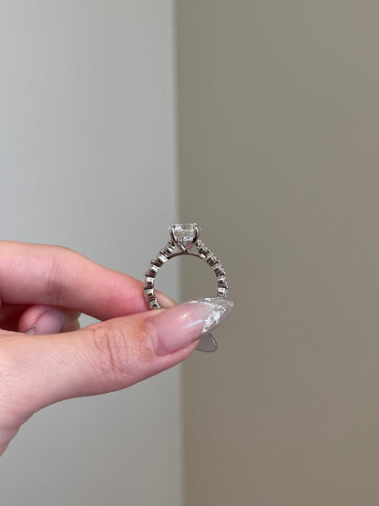 Tyler- 3.0 CT Round Hidden Halo Pave Moissanite Ring
