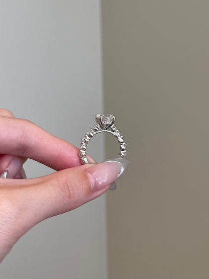 Tyler- 3.0 CT Round Hidden Halo Pave Moissanite Ring