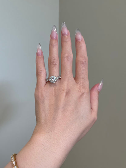Tyler- 3.0 CT Round Hidden Halo Pave Moissanite Ring