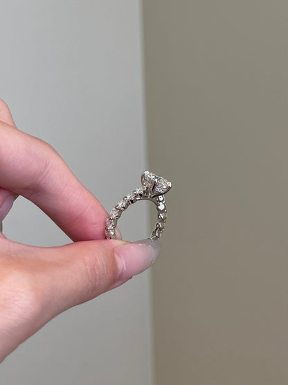 Tyler- 3.0 CT Round Hidden Halo Pave Moissanite Ring