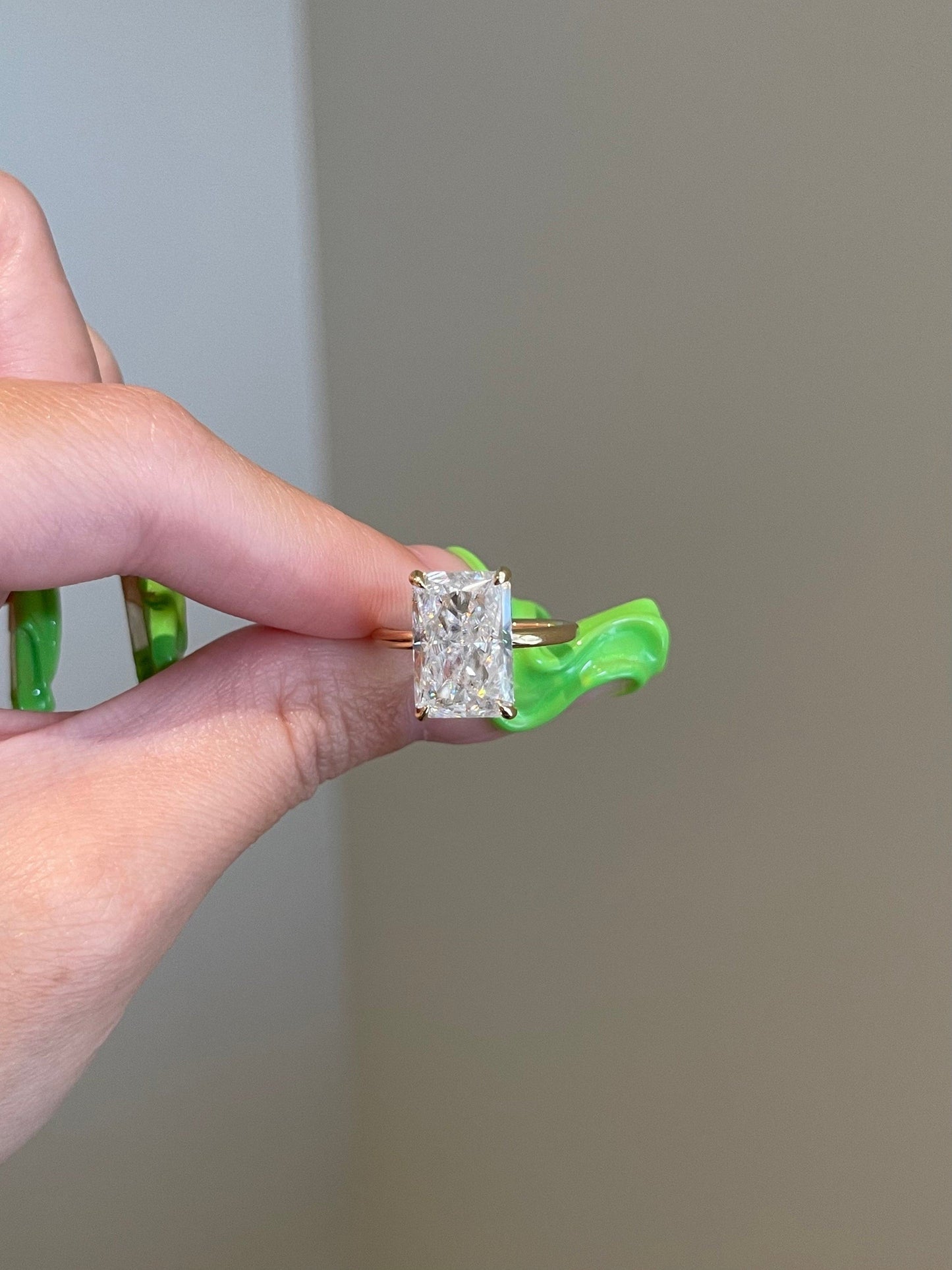 Nicole- 6.0 CT Radiant Hidden Halo Moissanite Ring