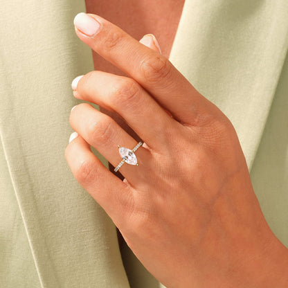 Marilyn- 1.0 CT-2.0 CT Marquise Pave Moissanite Ring