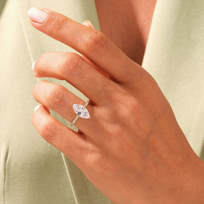 Marilyn- 1.0 CT-2.0 CT Marquise Pave Moissanite Ring