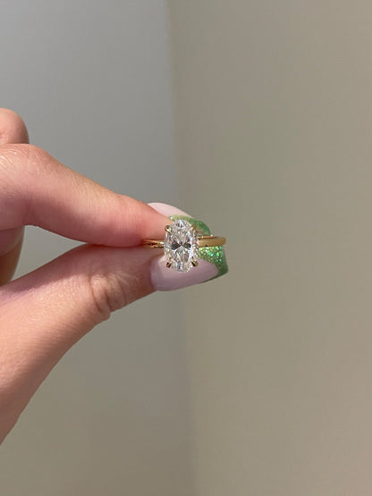Virginia- 2.75 CT Oval Hidden Halo Moissanite Ring
