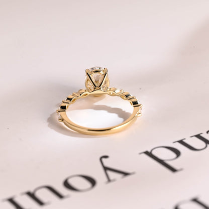 1.5 CT Oval Cut Pave Moissanite Engagement Ring