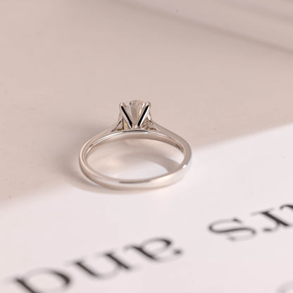 1.5 CT Oval Cut Solitaire Moissanite Engagement Ring