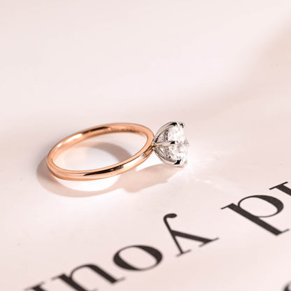 1.0 CT Round Cut Hidden Halo Moissanite Engagement Ring