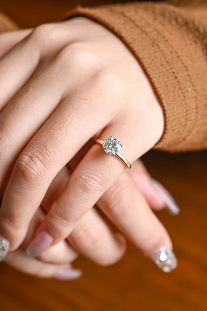 1.2 CT Round Cut Solitaire Moissanite Engagement Ring