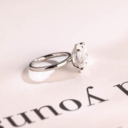 2.0 CT Marquise & Pear Cut Two Stone Moissanite Engagement Ring