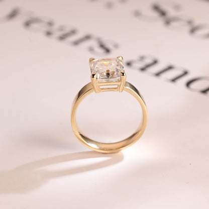 2.5 CT Radiant Cut Solitaire Moissanite Engagement Ring