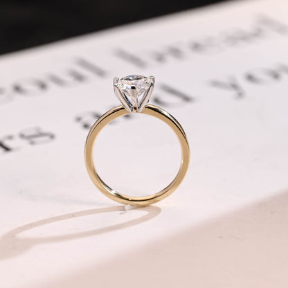 1.0 CT Round Cut Solitaire Moissanite Engagement Ring