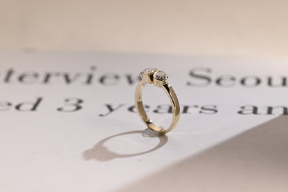 1.0 CT Pear Cut Two Stone Moissanite Engagement Ring