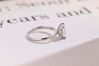 1.0 CT Radiant Cut Hidden Halo Moissanite Engagement Ring