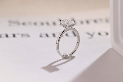 1.0 CT Radiant Cut Hidden Halo Moissanite Engagement Ring