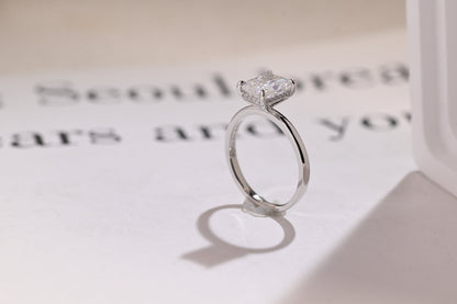 1.0 CT Radiant Cut Hidden Halo Moissanite Engagement Ring