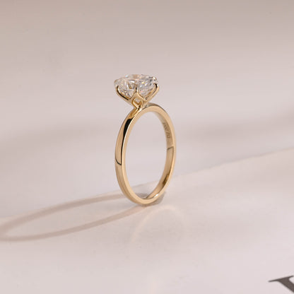 1.0 CT Oval Cut Solitaire Moissanite Engagement Ring