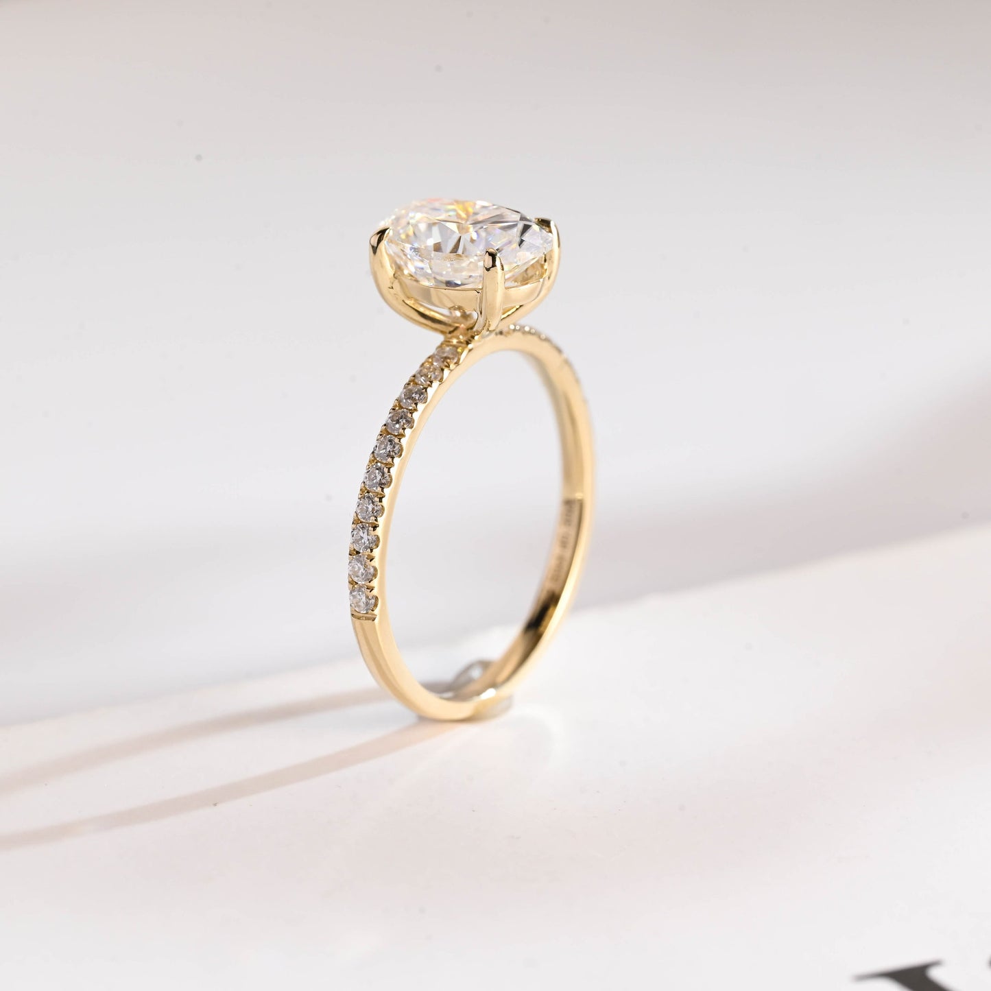 2.5 CT Oval Cut Pave Moissanite Engagement Ring