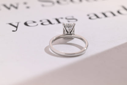 1.0 CT Radiant Cut Hidden Halo Moissanite Engagement Ring