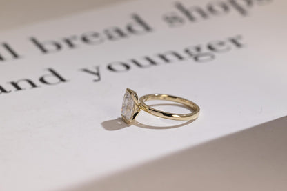 0.80 CT Radiant Cut Half Bezel Moissanite Engagement Ring