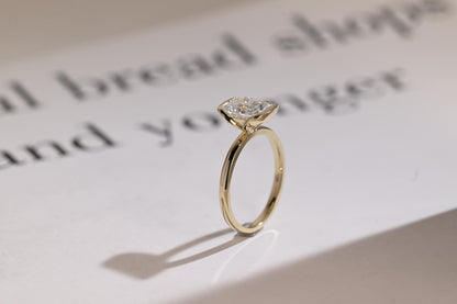 0.80 CT Radiant Cut Half Bezel Moissanite Engagement Ring