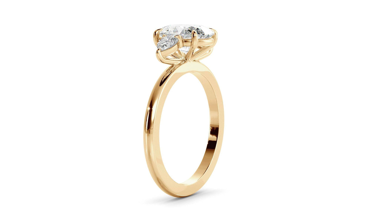 Eugene- 1.0 CT Oval Three Stone Style Moissanite Ring