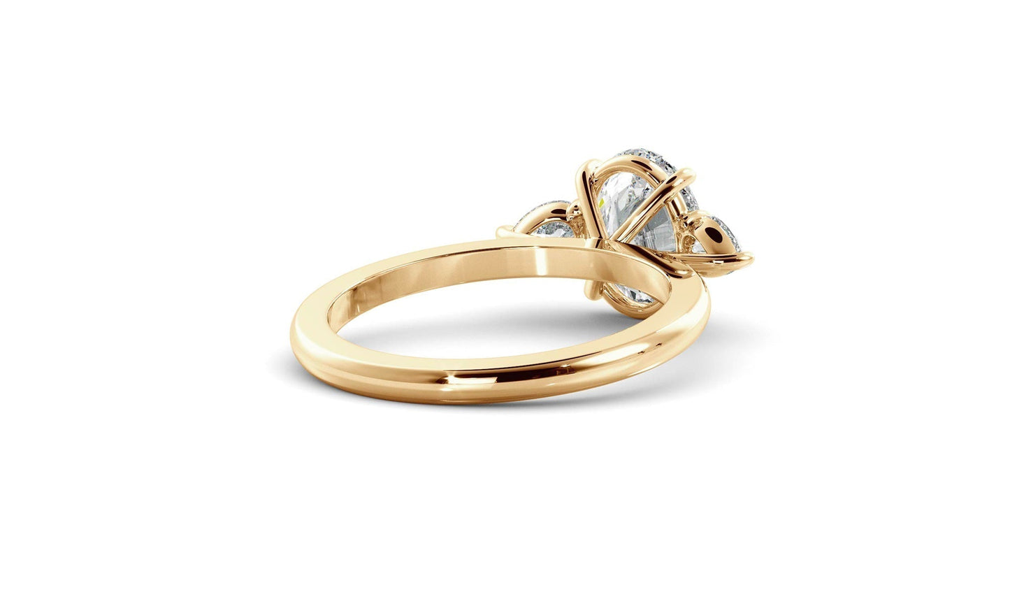 Eugene- 1.0 CT Oval Three Stone Style Moissanite Ring