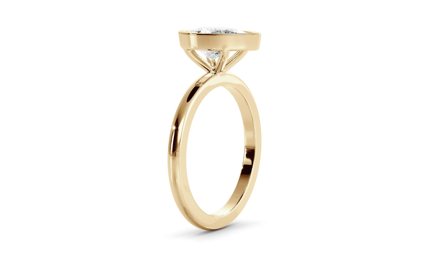 Ruby- 1.0 CT Pear Bezel Moissanite Ring
