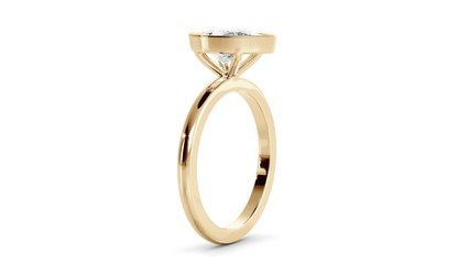 Ruby- 1.0 CT Pear Bezel Moissanite Ring