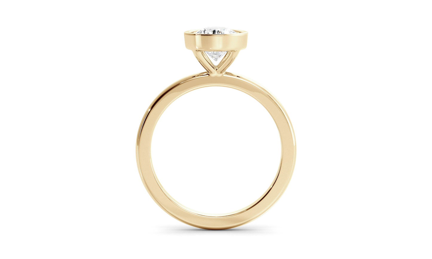 Ruby- 1.0 CT Pear Bezel Moissanite Ring