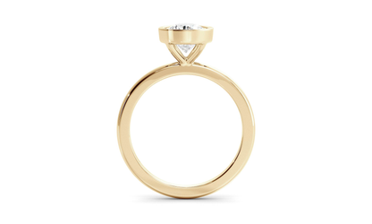 Ruby- 1.0 CT Pear Bezel Moissanite Ring