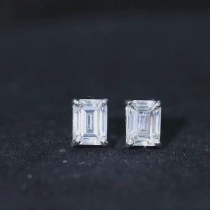 Raelynn- 3.0 TCW Emerald Solitaire Moissanite Earrings