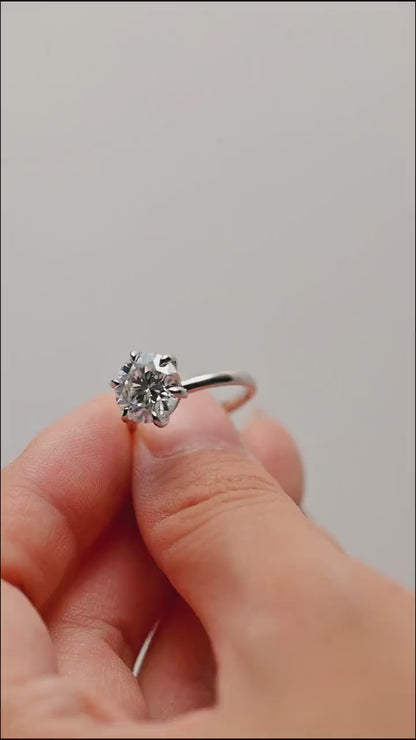 3.5 CT Round Cut Solitaire Moissanite Engagement Ring