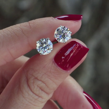 Eveleigh - 2.0 TCW  Round Solitaire Moissanite Earrings