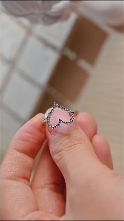0.30 TCW Round Cut Heart Shaped Moissanite Engagement Ring