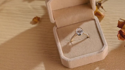 2.0 CT Oval Cut Bezel Moissanite Engagement Ring