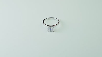 1.0 CT Oval Cut Solitaire Moissanite Engagement Ring