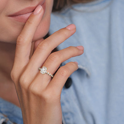 Beverly- 2.50 CT Radiant Pave Moissanite Ring